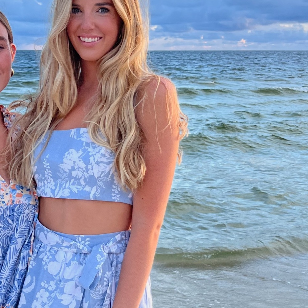 Reformation Blue Floral Set